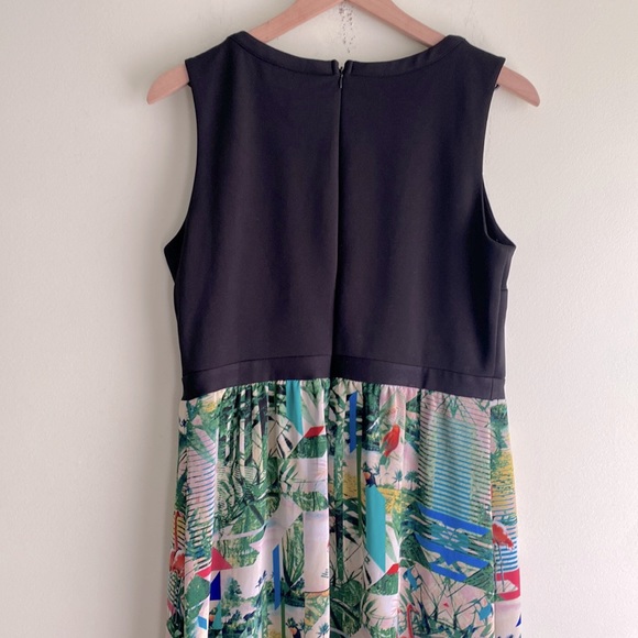 Nicole Miller Sleeveless Colorful Tropical Print Maxi Dress - Picture 5 of 7